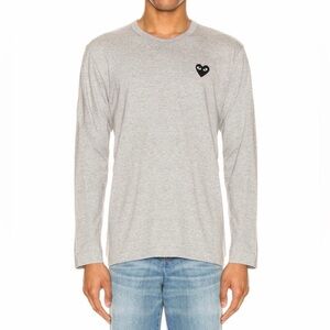 Comme des Garcons PLAY Heather Gray Long Sleeve Tee